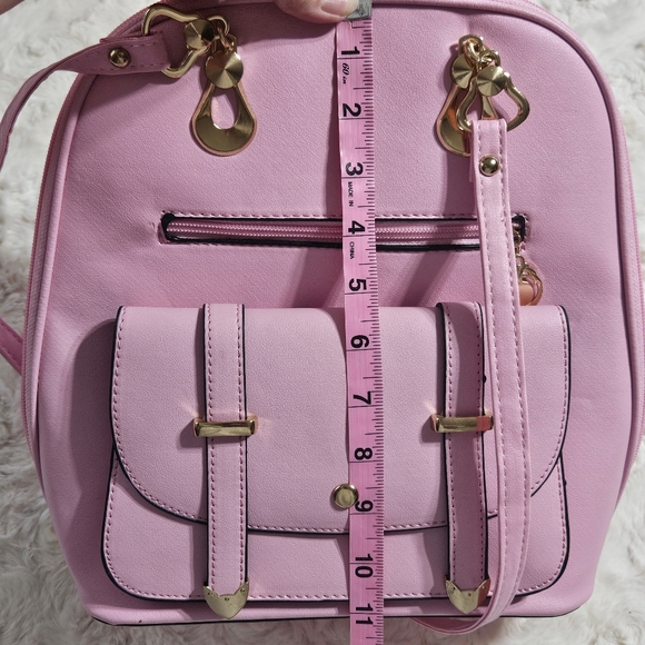 Faux Leather Backpack With Adjustable Criss Cross Straps - Picture 7 of 13